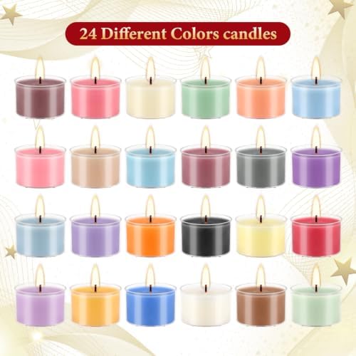 24 Pcs Christmas Advent Calendar Scented Tealight Candles