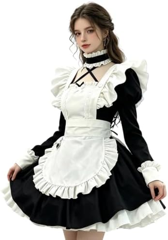 Gothic Maid Dress Women French Maid Cosplay Costume