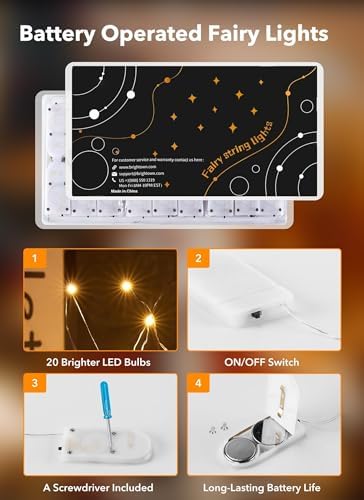 Brightown 24 Pack Fairy Lights Battery Operated for Holiday Decor