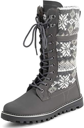 POLAR Womens Faux Fur Warm Thermal Waterproof Outdoor Walking Snow Winter Rubber Sole Calf Boots