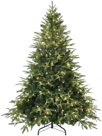 YUNKE Pre-Lit Artificial Christmas Tree with 150 Lights and 856 Fluffy Tips