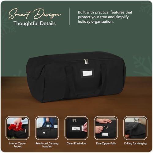 Covermates Christmas Tree Storage Bag, Fits 7.5 ft Trees, Black