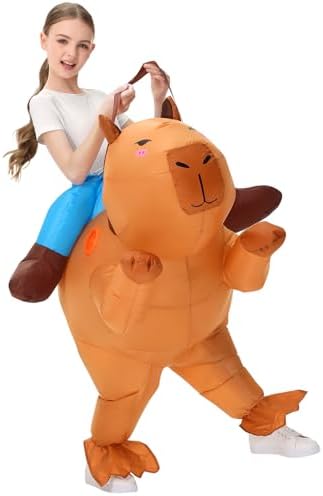 XYJKIDSES Inflatable Capybara Costume Kids,Kids Blow Up Costumes Halloween Costumes Boys Girls Funny Ride on Animal Costume for Cosplay Party