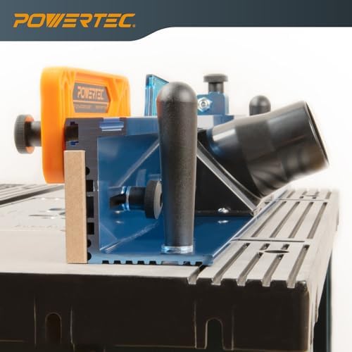 POWERTEC 72032 Deluxe Router Table Fence System 3-3/8" Tall 24" Long and Rail Coping Sled for Router Tables, Professional Precise Cutting Rail for Cabinet Door Joints, Drawers and Woodworking