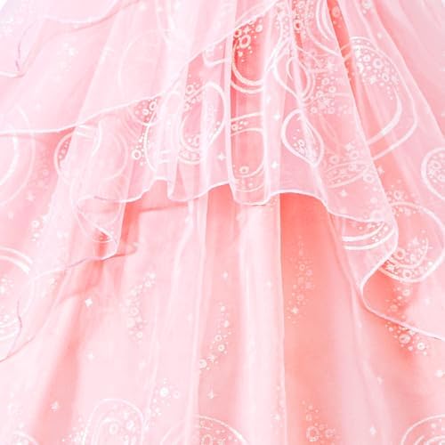 SZ-TONDA Girls Light Up Pink Witch Costume Dress - Kids Halloween Party Cosplay Outfit Clothes Apparels