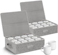 Kukikan Cup Mug Storage Box, Hard Shell for Moving, 2 Pack for 24 Cups