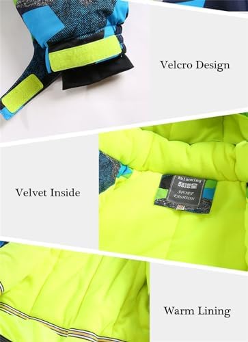 WOWULOVELY Big Boy's 2-Piece Colorblock Snow Pants and Jacket Snowsuit Ski Suit