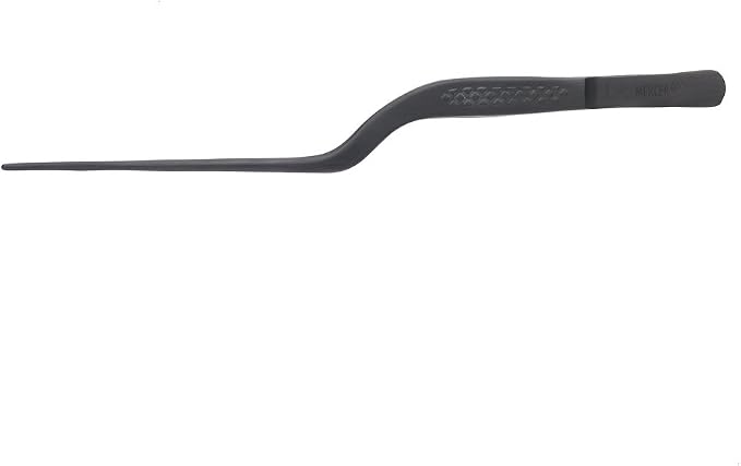 Mercer Culinary 18-8 Stainless Steel Precision Plus Chef Plating Tong, Offset, 6-1/2 Inch Tip, Matte Black
