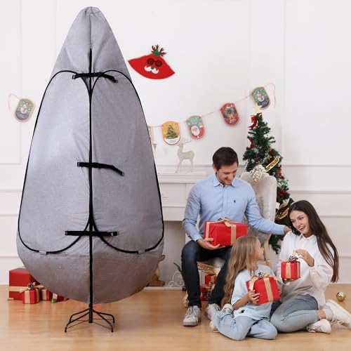 Christmas Tree Bag 9 Ft Large Christmas Tree Storage Bag 9 Foot Tree, Christmas Tree Cover For Upright Storage with Reinforced Handles