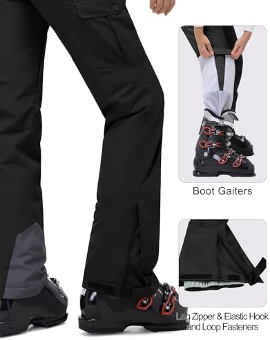 33,000ft Women's Insulated Snow Pants Waterproof Ski with Boot Gaiters