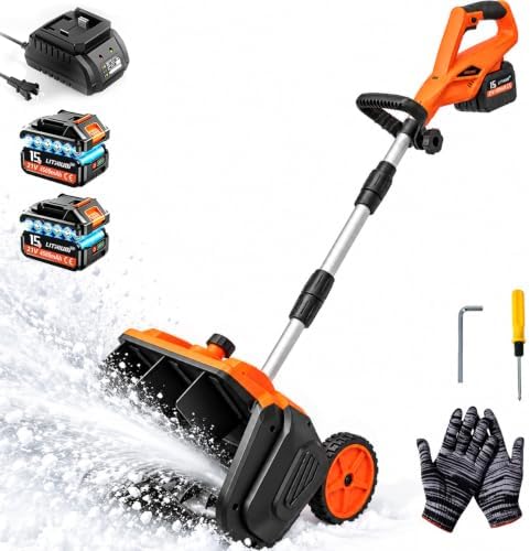 16-Inch Cordless Snow Blower with Wheels, Brushless Electric Snow Shovel