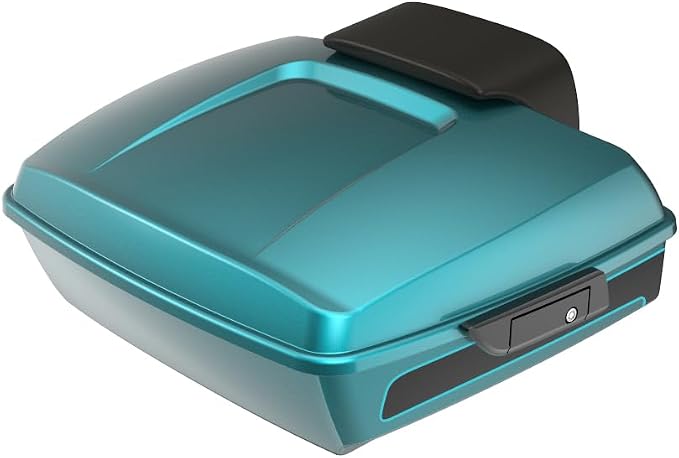 Advanblack 2026 Road Glide Teal Thunder/Vivid Black Chopped Tour Trunk Pack Backrest Pad for '97-'26 Harley Touring Road King Street Glide Electra Glide CVO models