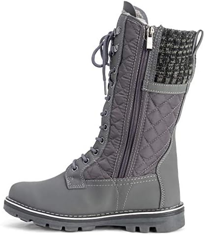 POLAR Womens Faux Fur Warm Thermal Waterproof Outdoor Walking Snow Winter Rubber Sole Calf Boots