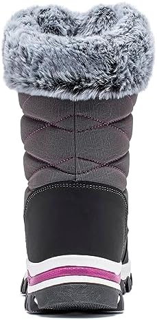 HOBIBEAR Women's Waterproof Winter Snow Boots Lightweight Warm Faux Fur Lined Mid-Calf Booties