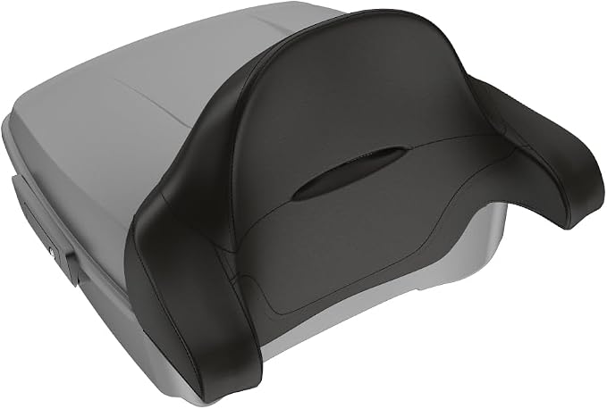 Advanblack Road Glide Tour Trunk Pack Charcoal Denim King Tour Trunk Pack Luggage +Wrap-Around Backrest Pad for '97-'25 Harley Touring Road King Street Glide Electra Glide CVO models