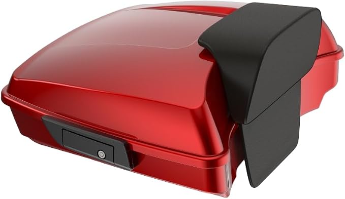 Advanblack 2025 RG Tour Trunk Pack Brilliant Red Razor Tour Trunk Pack Backrest Pad for '97-'25 Harley Touring Road King Street Glide Electra Glide CVO models