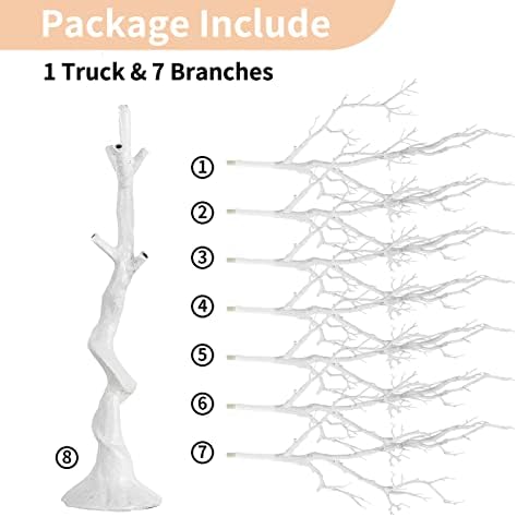 NUPTIO Artificial White Tree Branch for Christmas, Wedding, 3.44 Feet