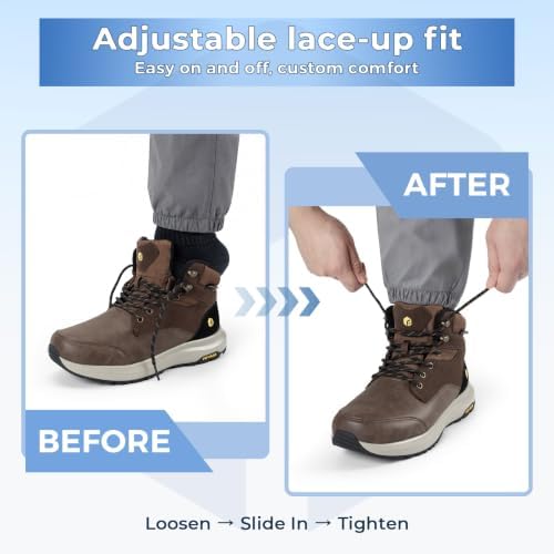 FitVille Mens Snow boots Wide Width Fur Lined Warm Winter Boots with Heat Lock Technology and Adjustable Lace up, Slip-Resistant Outsole for Outdoor