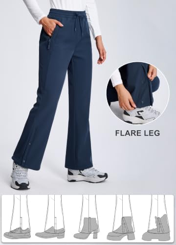 Libin Women's Fleece Lined Pants Hiking Snow Ski Water Resistant Flared Leg