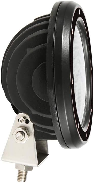 Black Horse Rugged Heavy Duty Grille Brush Bumper Guard Modular Black Come with Pair of 5.3" Dia.LED Lights with Black Trim Rings Compatible with 2019-2021 GMC Sierra 1500-RU-GMSI19-B-PLFB