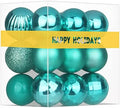 Teal 2.5" Christmas Balls Christmas Tree Decoration Ornaments Shatterproof Hanging Balls for Birthday Halloween Holiday Wedding Decorations Set of 18pcs