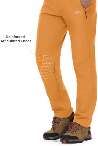 Gopune Men's Fleece Lined Snow Ski Pants Winter Waterproof Hiking Pants