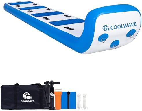COOLWAVE 10.5FT Inflatable Toboggan Sled, 2-4 Person Heavy Duty Snow Sled
