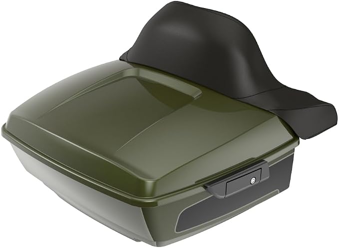 Advanblack 2026 Road Glide Olive Steel Metallic/Vivid Black King Tour Trunk Pack+Wrap-Around Backrest Pad Fits For Harley Touring CVO Road King Street Glide Electra Glide Ultra Limited 1997-2026