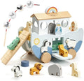 Joyreal Wooden Noah's Ark Toy for 1 Year Old Baby Boy and Girl Baptism Gift