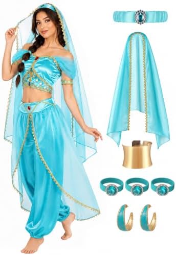 CICOCI Womens Arabian Princess Costume 10-Piece Desert Dancer Outfit