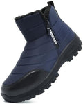 Hanani Mens Winter Snow Boots Fur Lined Warm Ankle Boots Zipper Closure Waterproof Outdoor Boots Men's Lightweight Comfortable Shoes