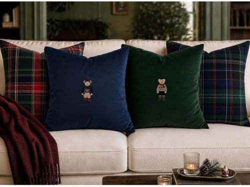 Christmas Decorations - Set of 4 Heritage Throw Pillow Covers, 20"x20"
