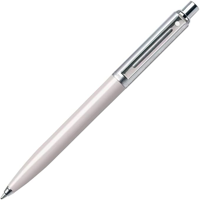 Sheaffer Sentinel White Ballpoint Pen with Chrome Trim