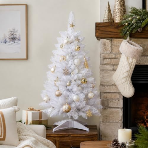 3FT White Artificial Small Christmas Tree Mini Tabletop Decor