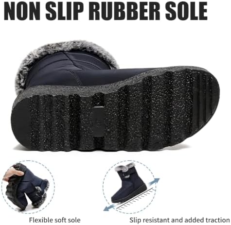 WYGRQBN Women's Winter Snow Boots Waterproof Non Slip Warm
