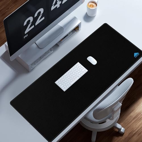 Cacoy 43" x 20" Extended Gaming Mouse Pad XXL, Large Mouse Mat with Stitched Edges, Non-Slip Rubber Base Computer Keyboard Mat, Premium Textured Surface Desk Mat Optimized for Speed and Control, Black