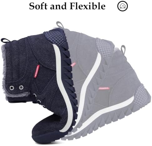 Mishansha Men's Winter Snow Boots Warm Lined Outdoor Hiking Boots