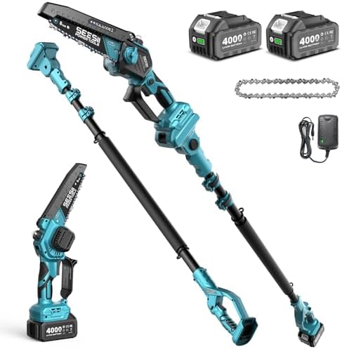 SEESII 2-in-1 Electric Pole Saws for Tree Trimming, Brushless Motor