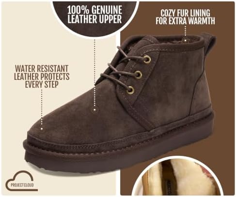 Project Cloud 100% Genuine Leather Ankle Boots for Women Chukka Booties