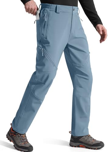 FREE SOLDIER Men's Fleece Lined Pants Softshell Snow Ski Pants