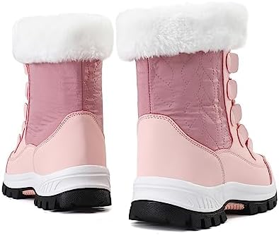 COOJOY Womens Waterproof Winter Snow Boots Warm Shoes Furry Mid Calf Lightweight Walking Hiking Booties