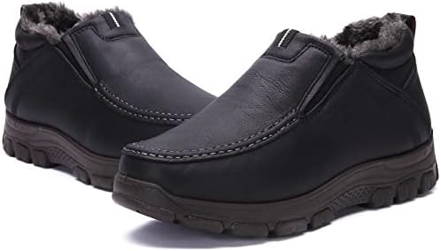 COSIDRAM Mens Shoes Winter Snow Boots Slip On Warm Cotton Padded Loafers