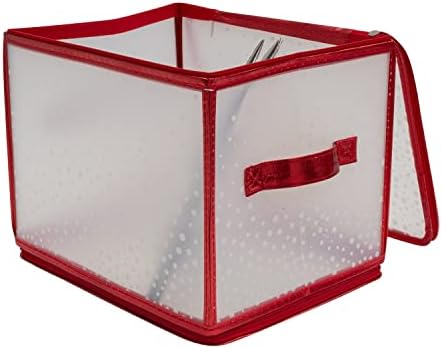 Simplify Holiday Light Organizer Box | Holds 500 Lights | Christmas Storage | Tree String Lights | 5 Divider Reels | Collapsible | Ultra Zip | Red