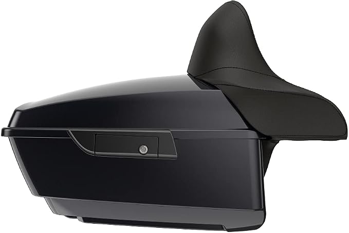 Advanblack Road Glide Tour Trunk Pack Black Pearl King Tour Trunk Pack Luggage + Wrap-Around Backrest Pad for '97-'25 Harley Touring Road King Street Glide Electra Glide CVO models