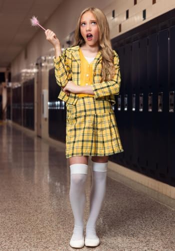 Kids Clueless Costume, Cher Character | Jacket, Skirt, Shirt With Attached Sweater | 90s Dress Up Outfit