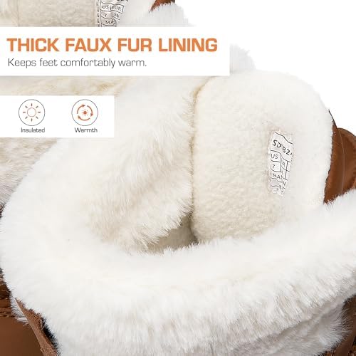 DREAM PAIRS Women's Mid Calf Warm Winter Snow Boots