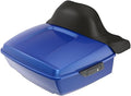 Advanblack Road Glide Tour Trunk Pack Blue Max King Tour Trunk Pack Luggage +Wrap-Around Backrest Pad for '97-'25 Harley Touring Road King Street Glide Electra Glide CVO Models