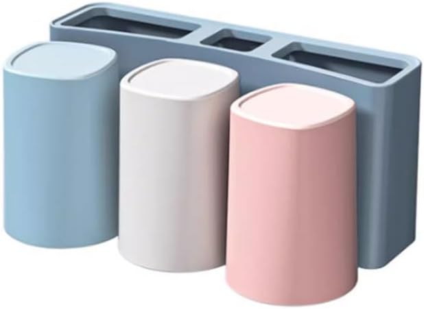 Toothbrush Rack Hanging Toothbrush Holder Blue Razor Storage Rack Bathroom Toothpaste Holder Without Drilling and Easy to Install Bathroom Toothbrush Holder(L24cm)