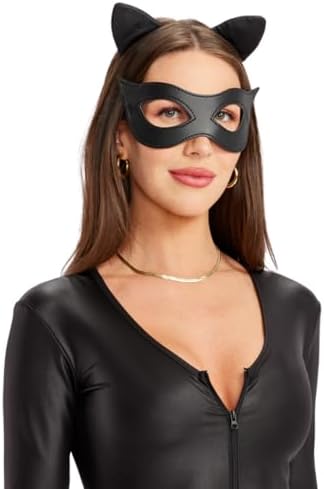 Tipsy Elves Women's Cat Halloween Costume - Faux Leather Black Catsuit