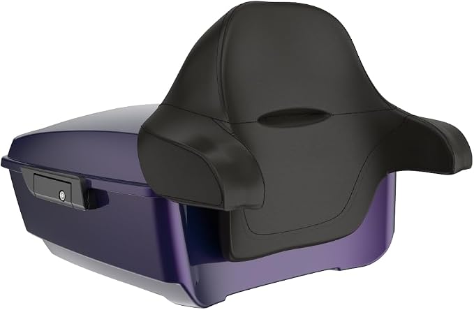 Advanblack 2025 RG Tour Trunk Pack Mystic Shift King Tour Trunk Pack Luggage +Wrap-Around Backrest Pad for '97-'25 Harley Touring Road King Street Glide Electra Glide CVO models